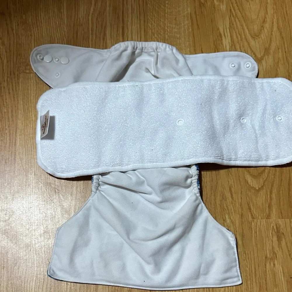 Blue Elephant Print Cloth Diaper